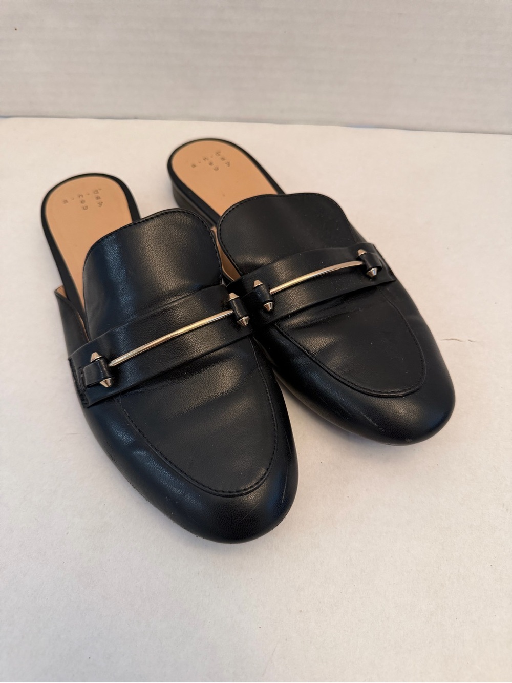 Target Black Slip-On Mules with Tan Insole